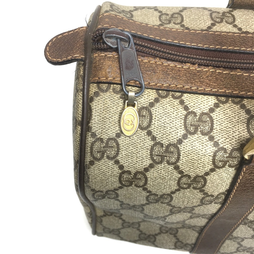 Authentic Gucci brown monogram coated canvas Boston satchel bag - Picture 5 of 16